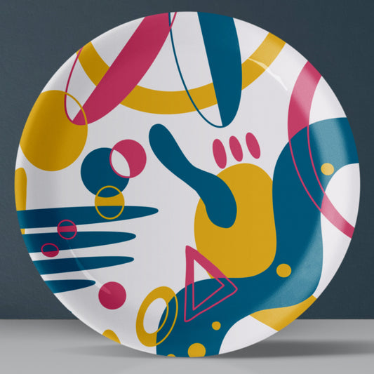 Mustard Mirage Abstract Art Plate