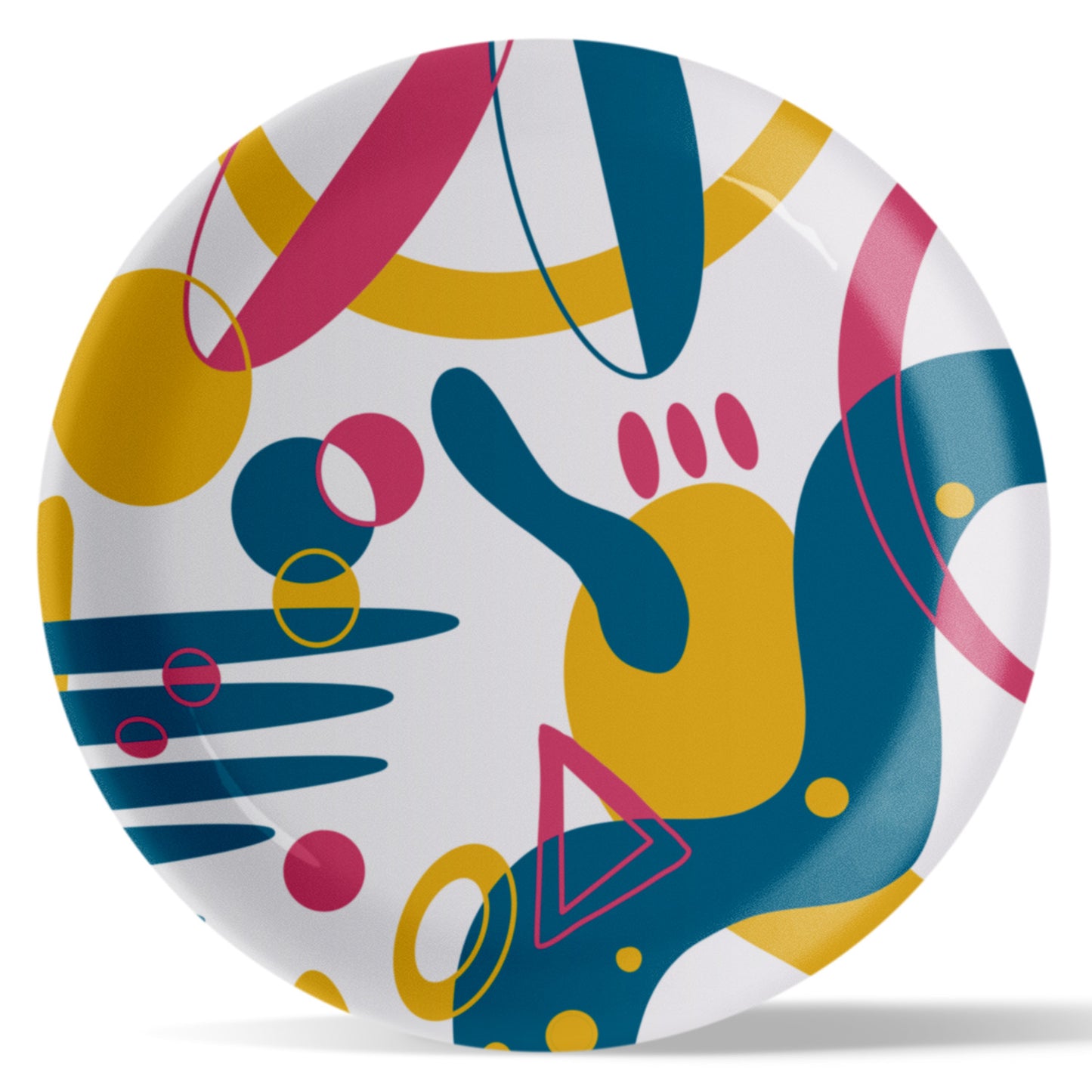 Mustard Mirage Abstract Art Plate