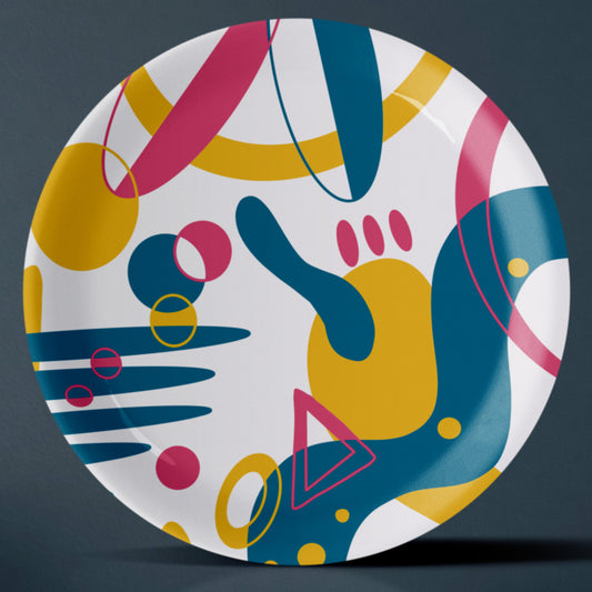 Mustard Mirage Abstract Art Plate