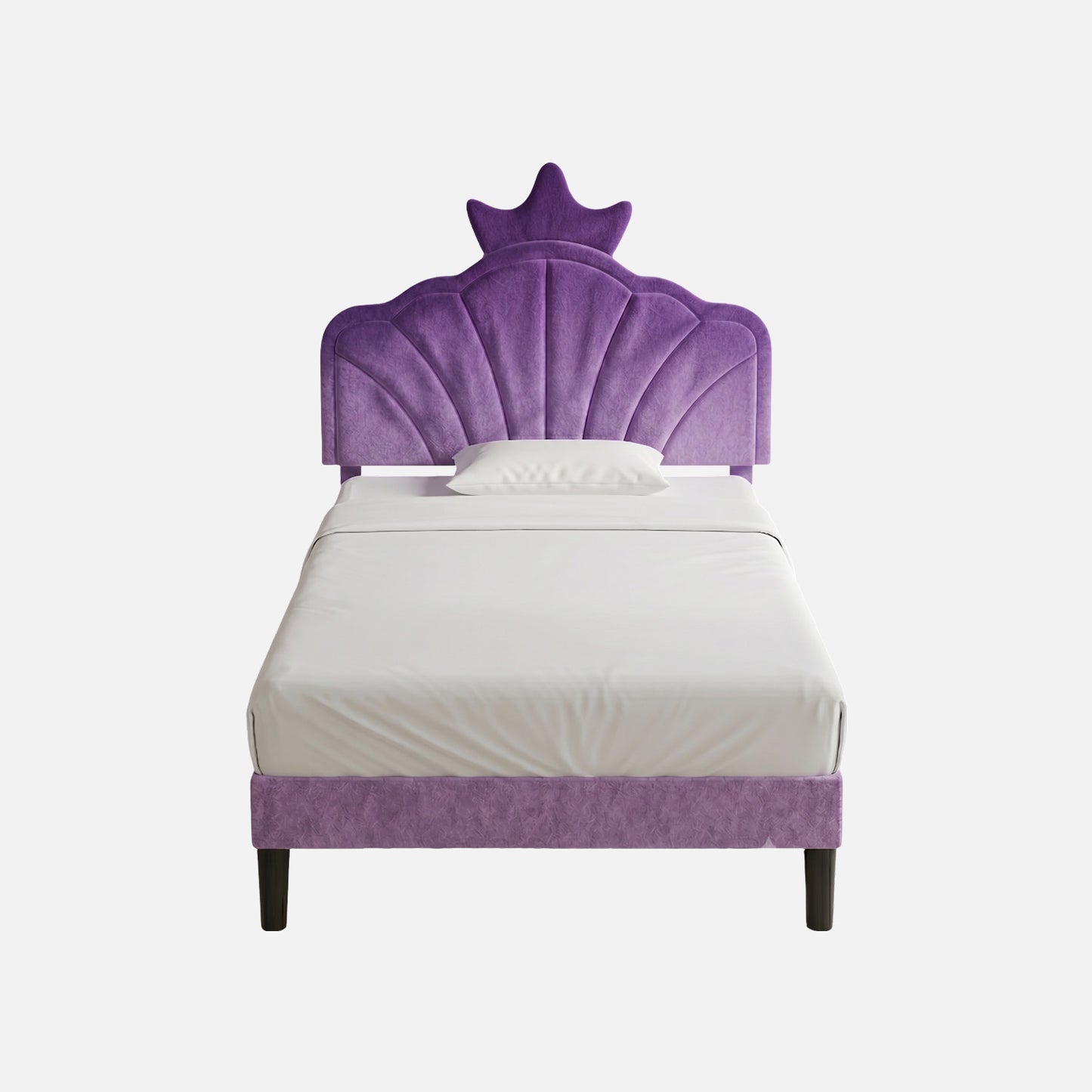 Princess Boucle Kids Twin Bed with Hydraulic Storage in Cream