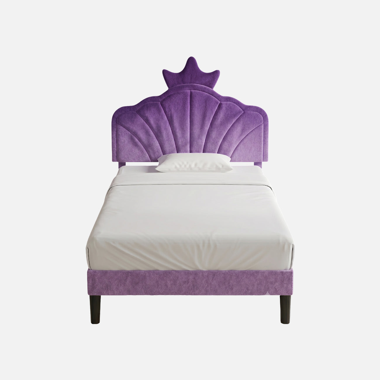 Princess Boucle Kids Twin Bed with Hydraulic Storage in Cream