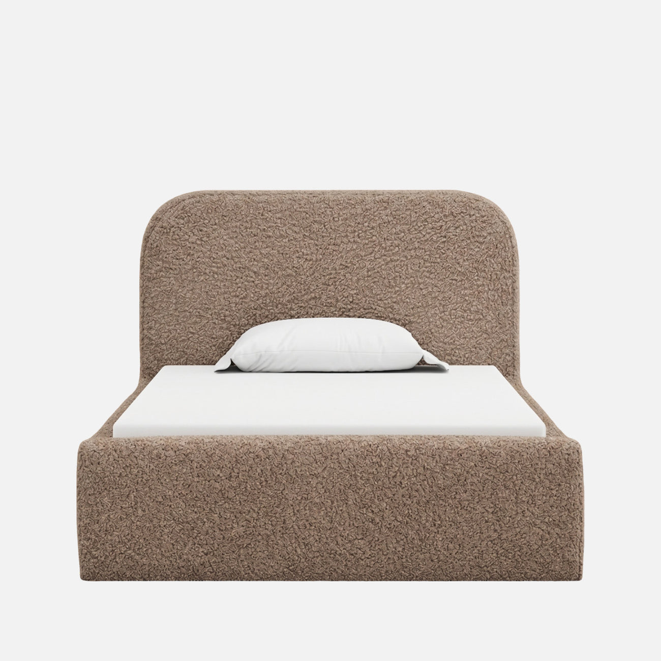 Snuggle Boucle Kids Twin Bed with Hydraulic Storage in Beige