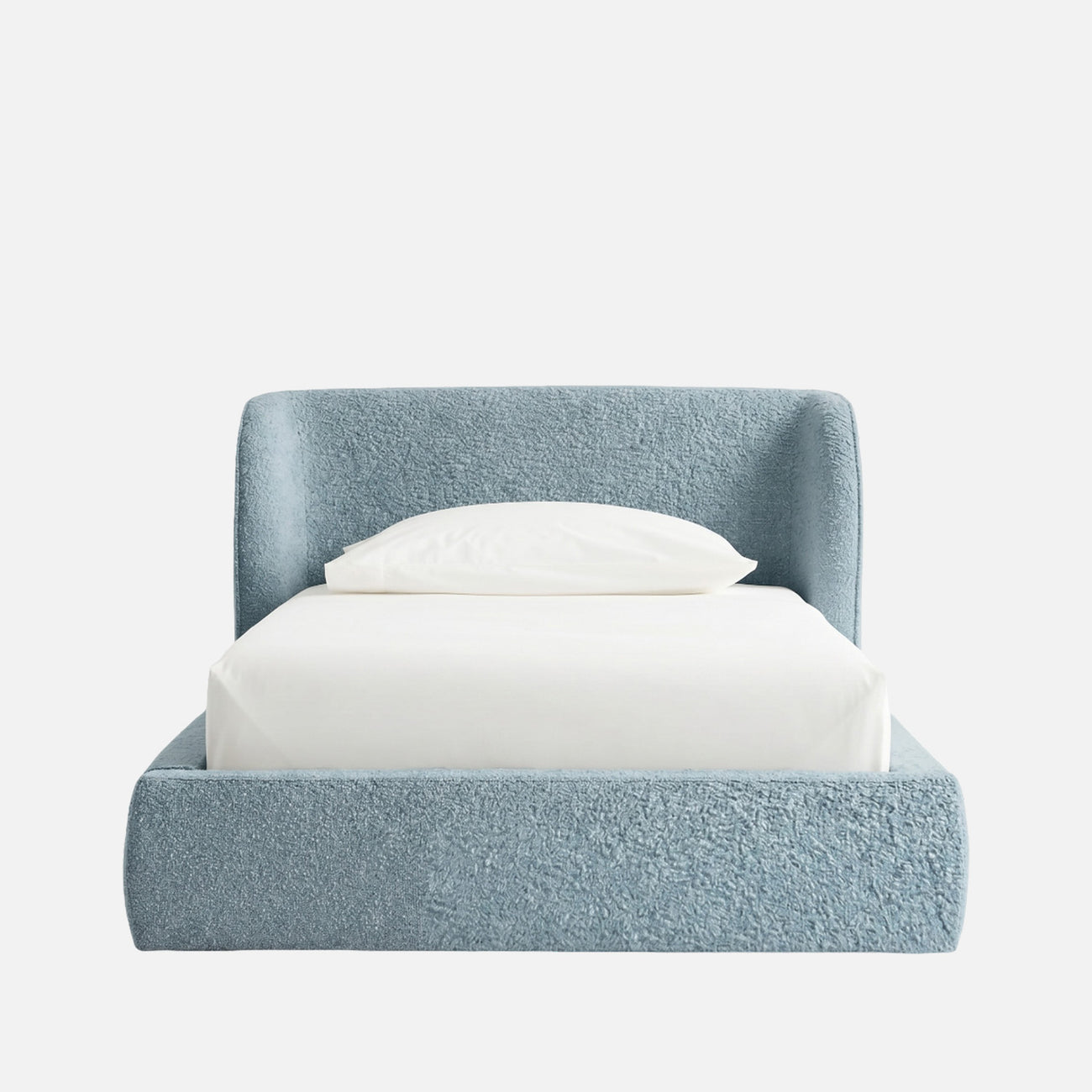 Baby Breeze Boucle Kids Twin Bed with Hydraulic Storage in Blue
