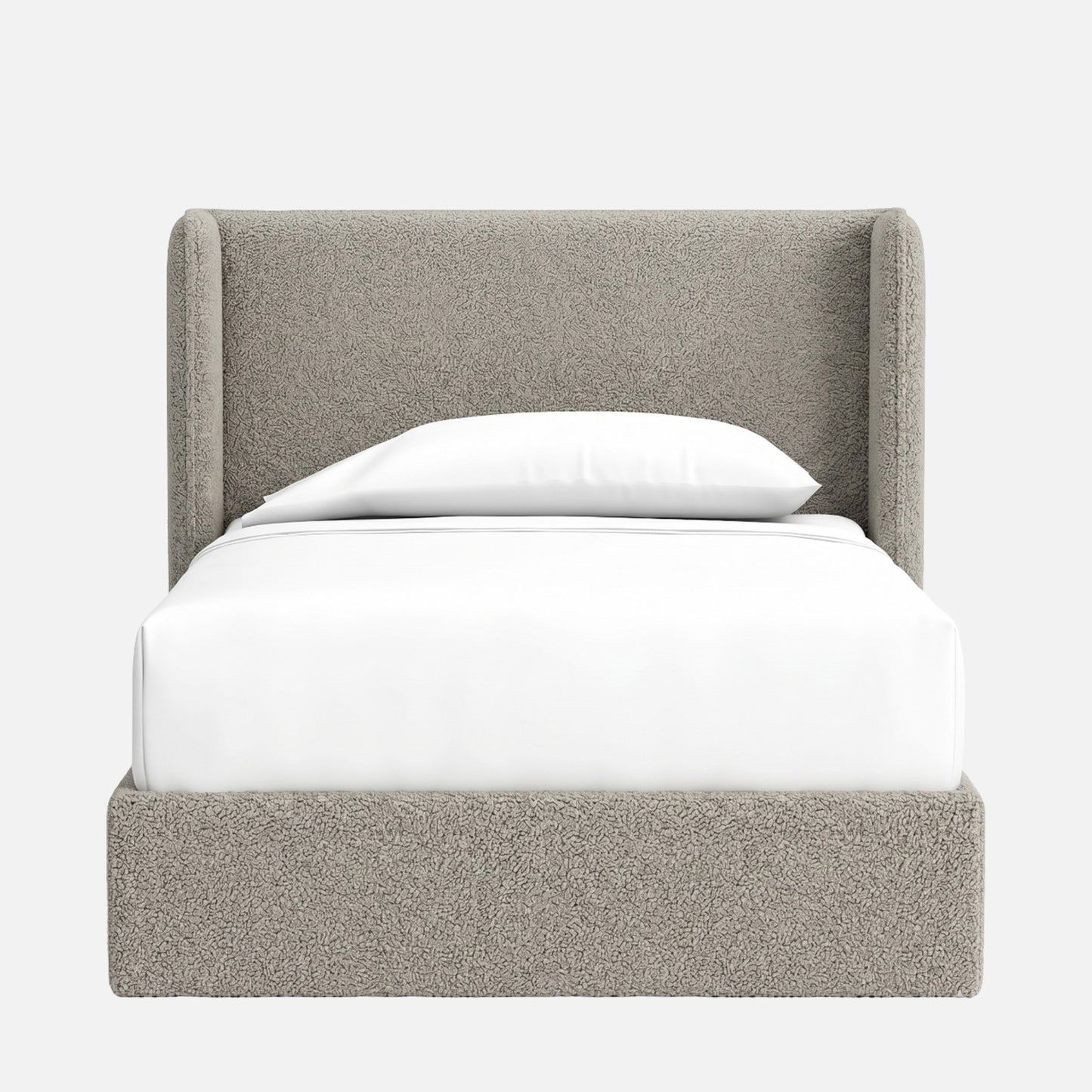 Tiny Haven Boucle Kids Twin Bed with Hydraulic Storage in Cream
