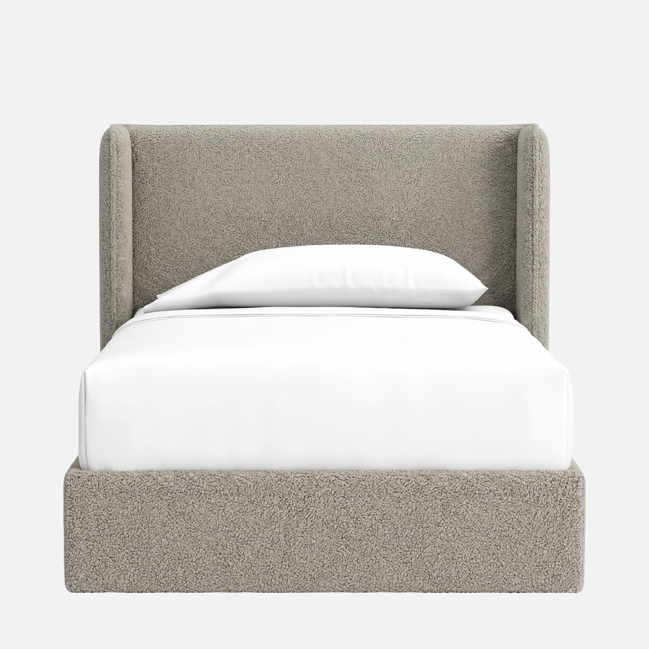 Tiny Haven Boucle Kids Twin Bed with Hydraulic Storage in Cream