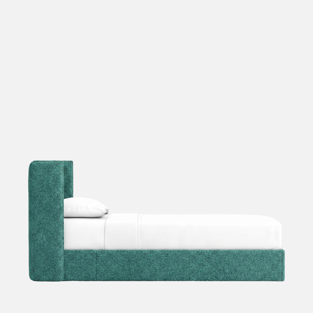 Tiny Haven Boucle Kids Twin Bed with Hydraulic Storage in Green