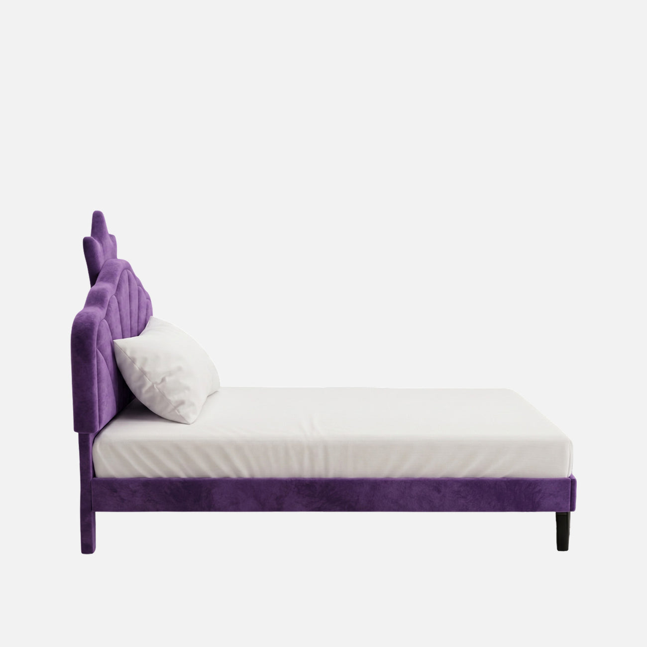 Princess Boucle Kids Twin Bed with Hydraulic Storage in Cream