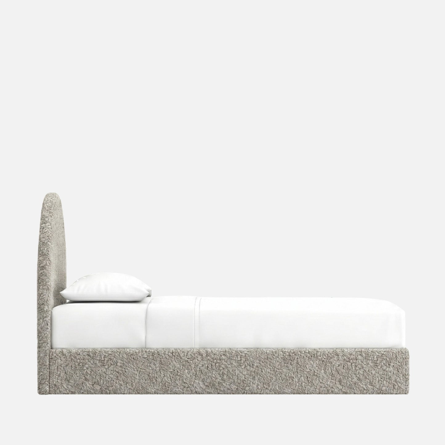 Moonrise Boucle Kids Twin Bed with Hydraulic Storage in Cream