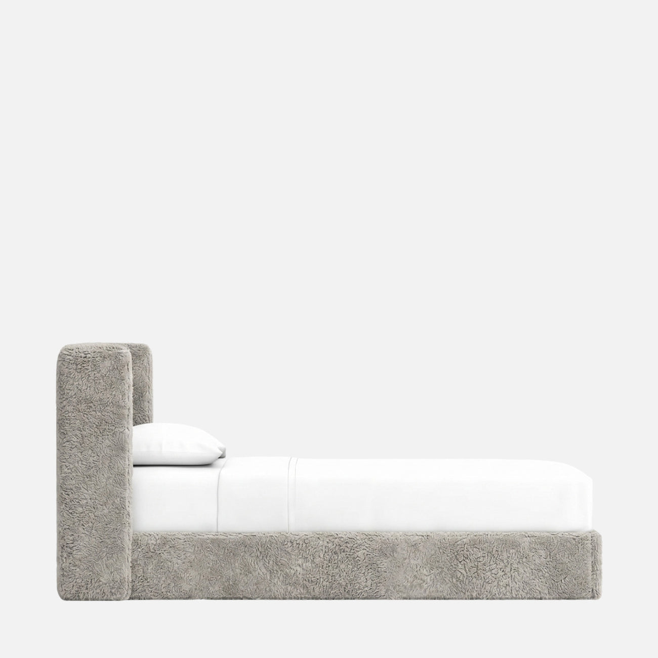 Tiny Haven Boucle Kids Twin Bed with Hydraulic Storage in Cream