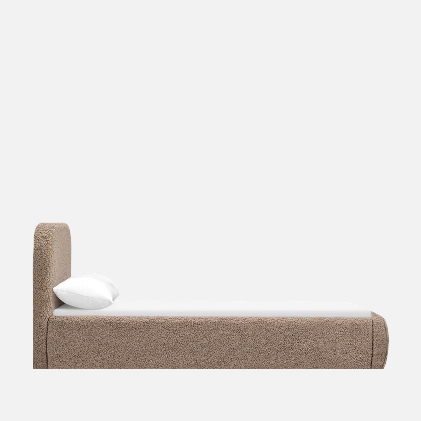 Snuggle Boucle Kids Twin Bed with Hydraulic Storage in Beige