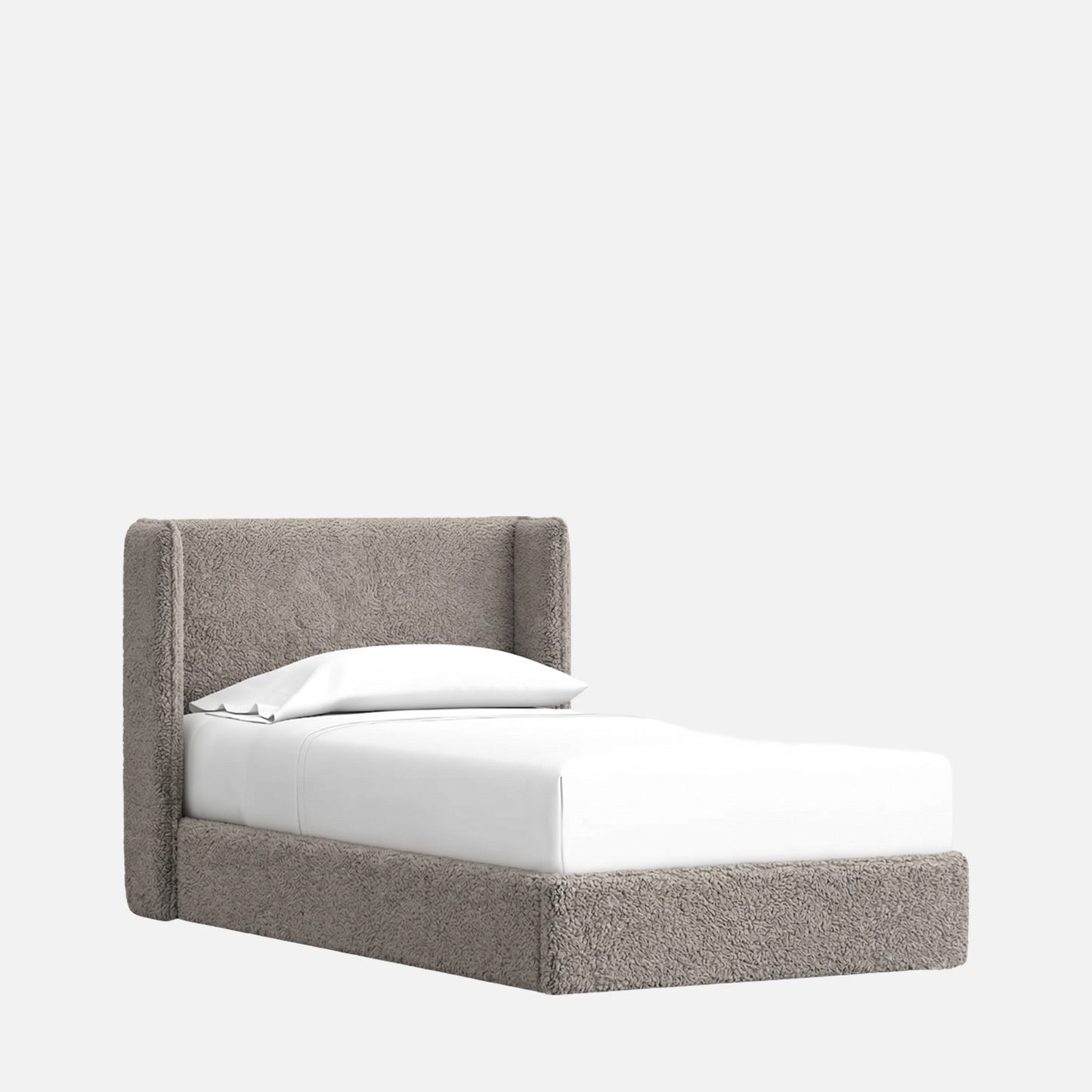 Tiny Haven Boucle Kids Twin Bed with Hydraulic Storage in Cream