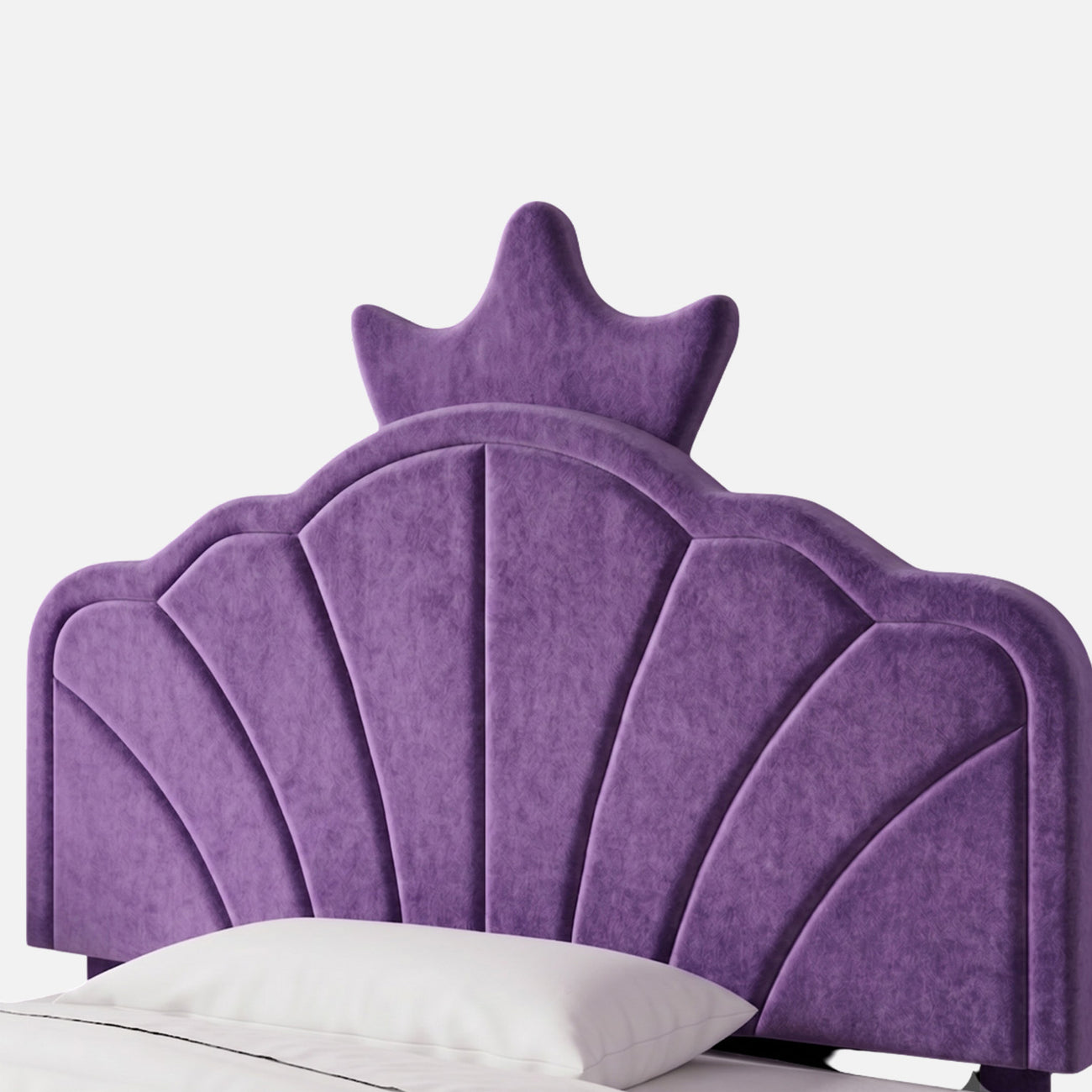 Princess Boucle Kids Twin Bed with Hydraulic Storage in Cream
