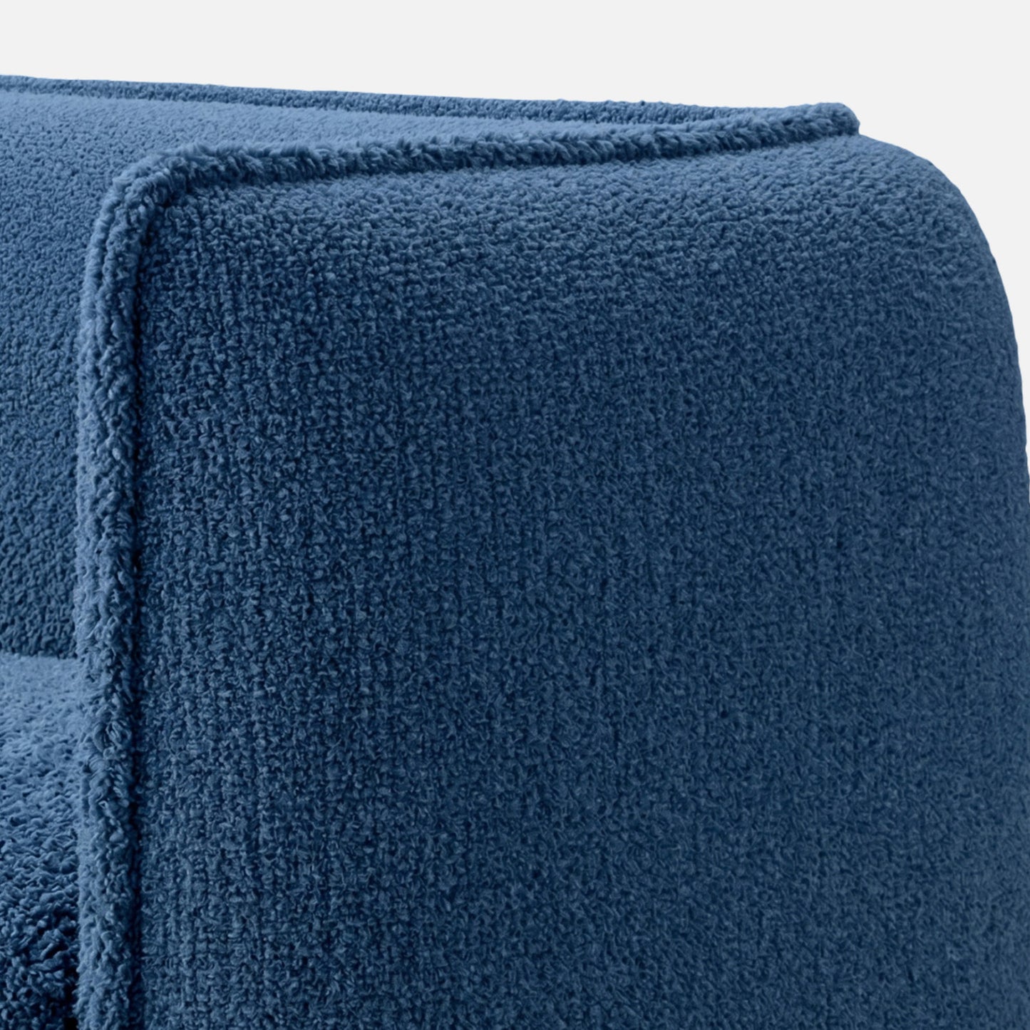 Tiny Haven Boucle Kids Twin Bed with Hydraulic Storage in Denim Blue