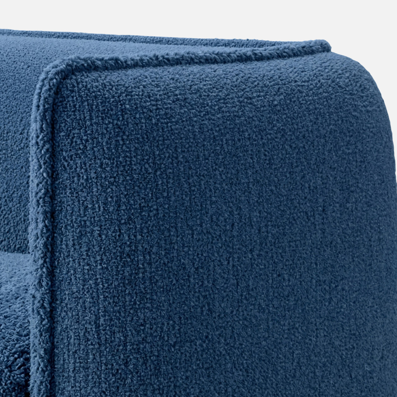 Tiny Haven Boucle Kids Twin Bed with Hydraulic Storage in Denim Blue