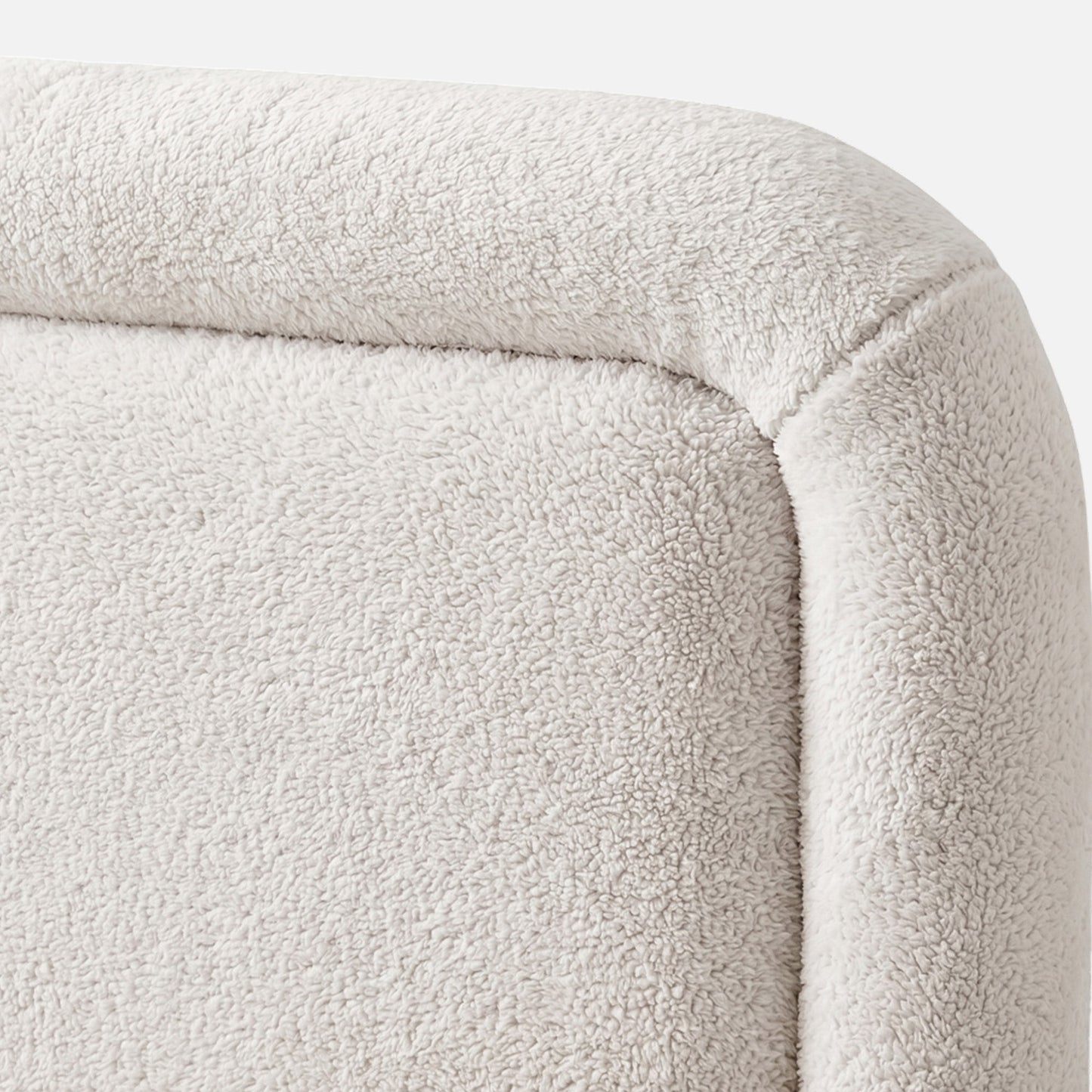Marshmallow Boucle Kids Twin Bed with Hydraulic Storage in Cream