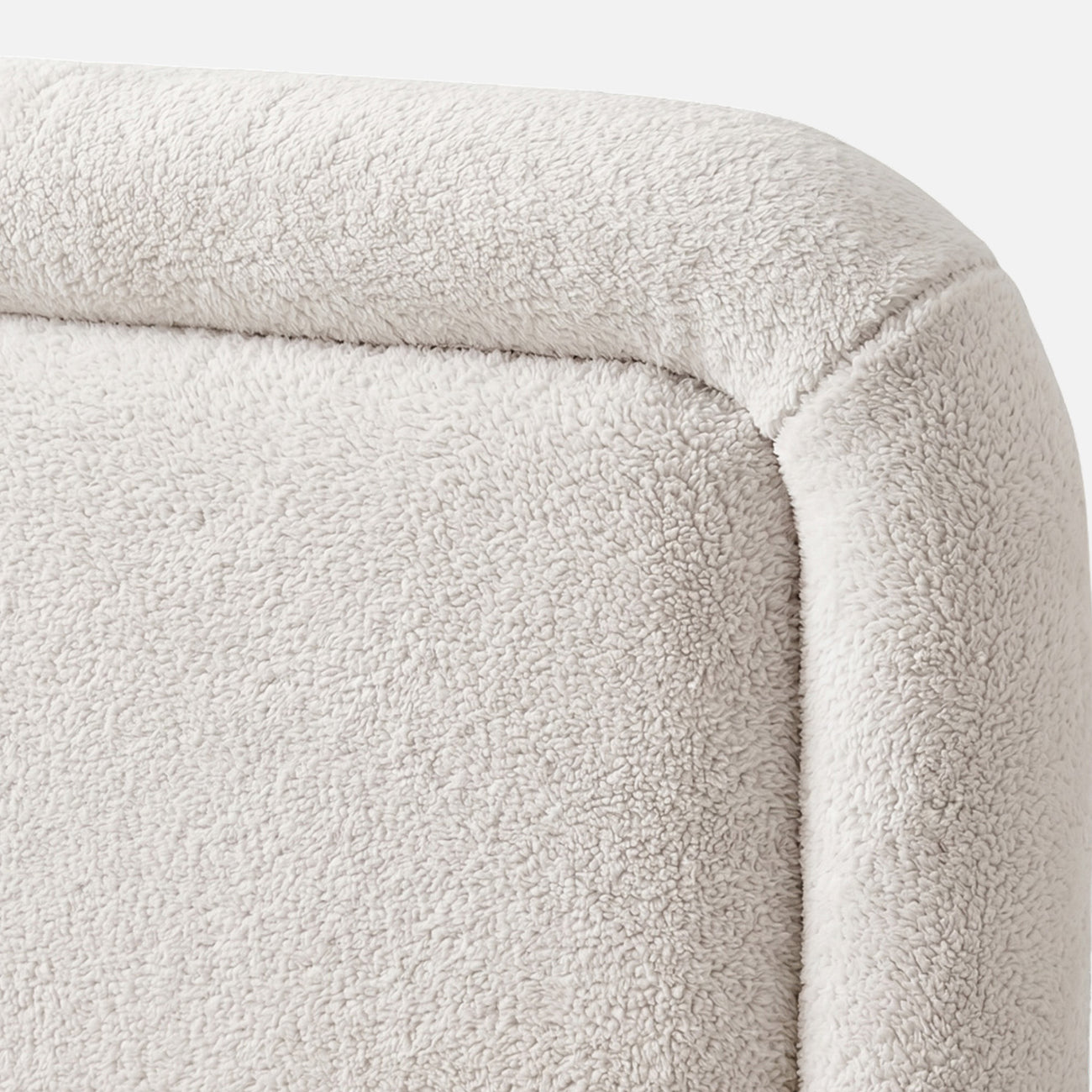Marshmallow Boucle Kids Twin Bed with Hydraulic Storage in Cream