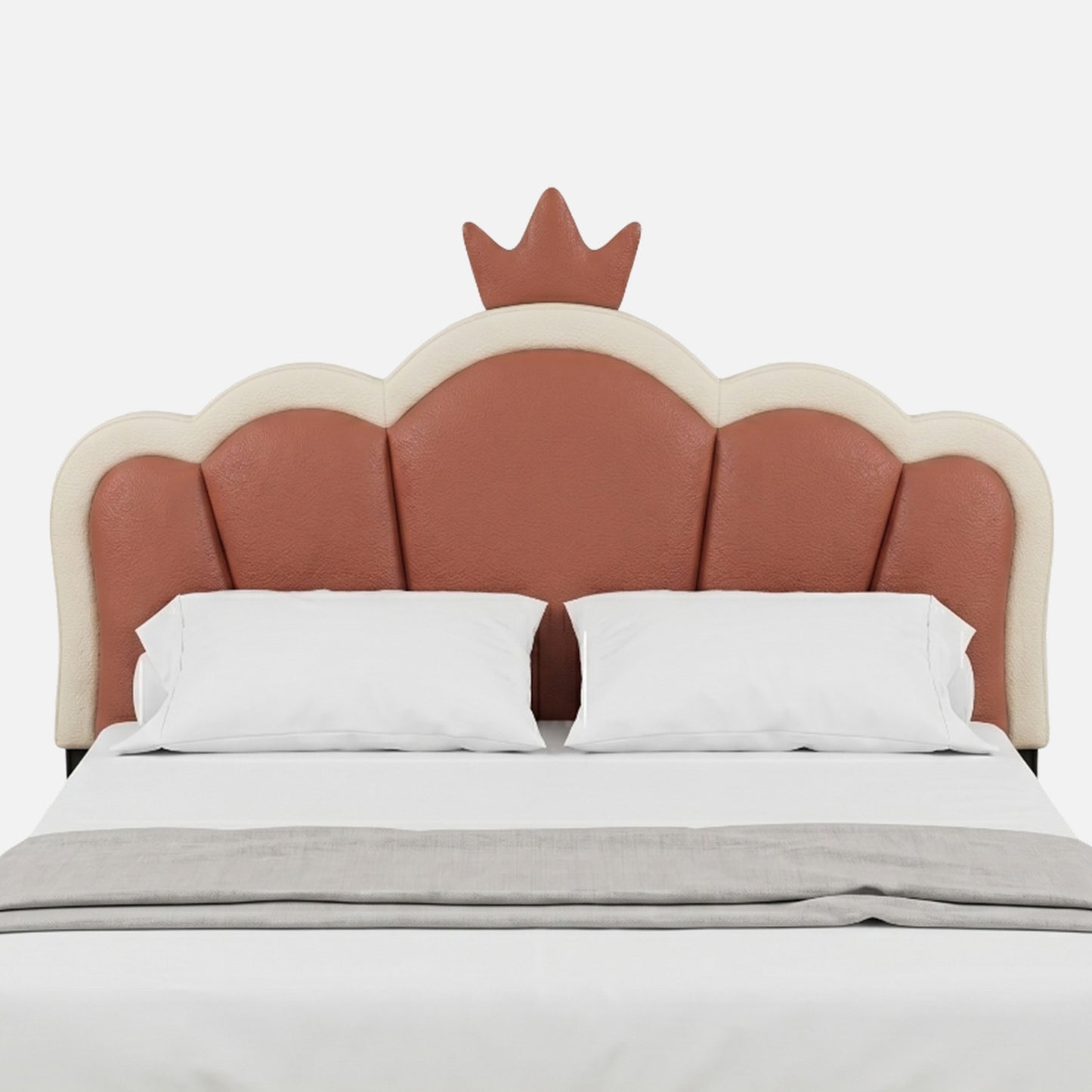 Dreamy Palace  Leatherette Kids Twin Bed with Hydraulic Storage in Pink and White