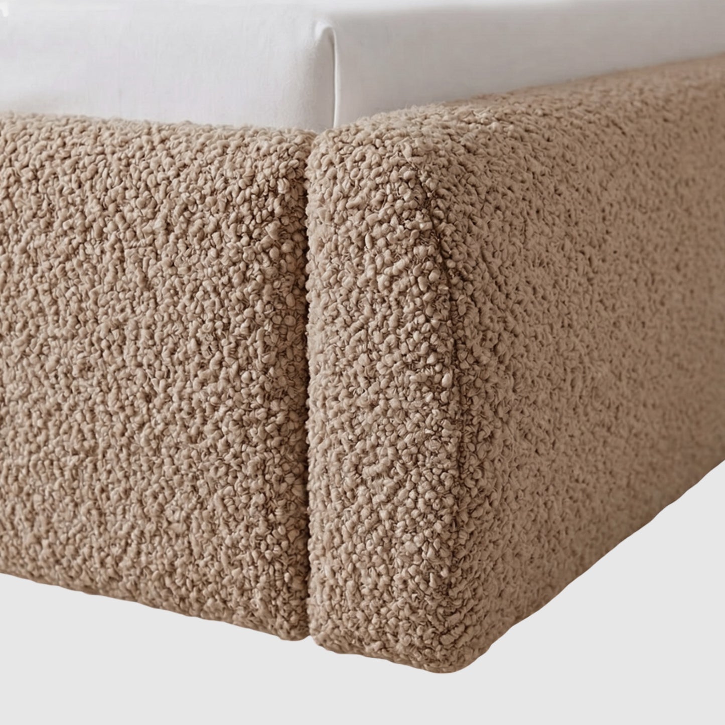 Snuggle Boucle Kids Twin Bed with Hydraulic Storage in Beige