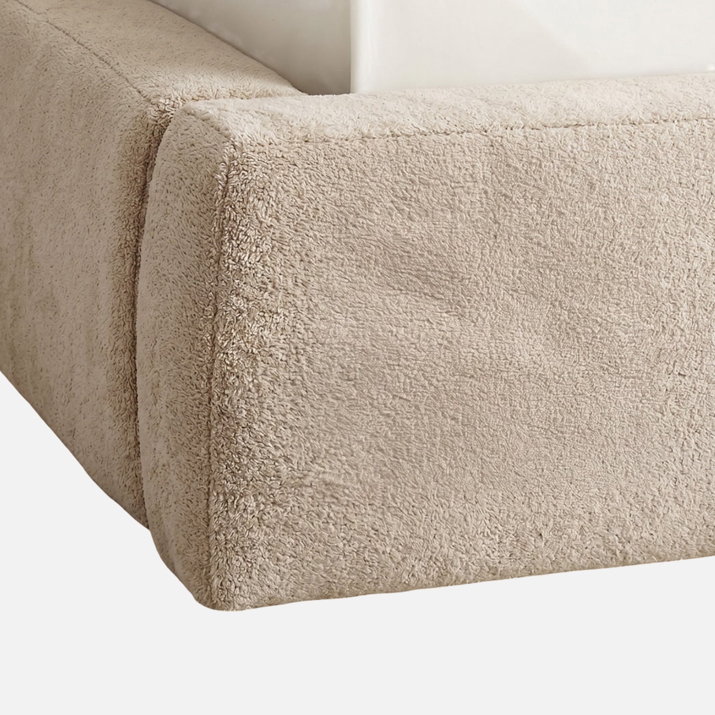 Baby Breeze Boucle Kids Twin Bed with Hydraulic Storage in Cream