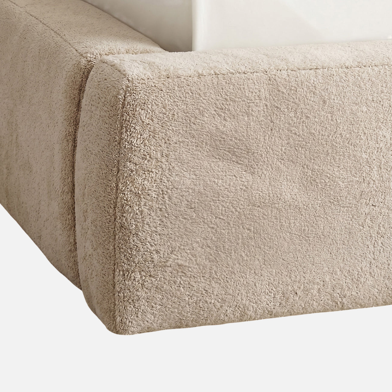 Baby Breeze Boucle Kids Twin Bed with Hydraulic Storage in Cream