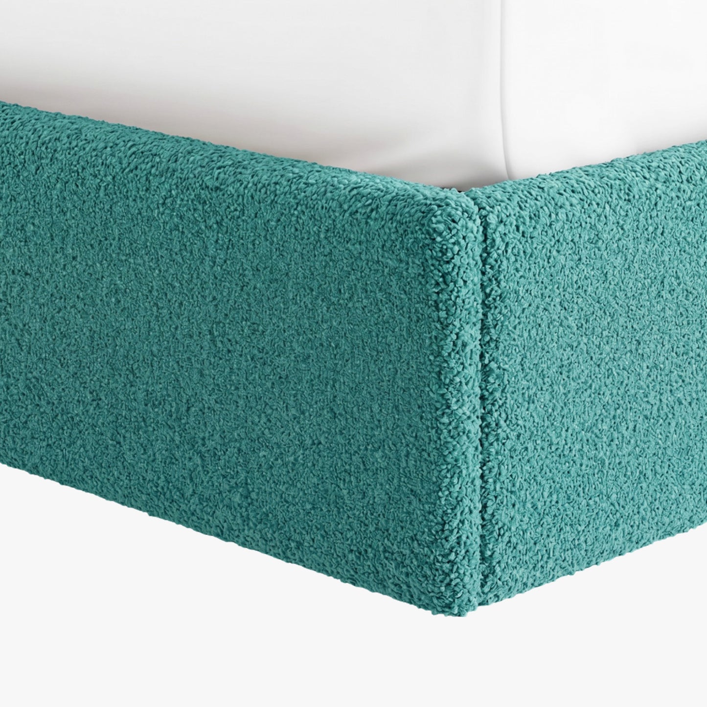 Moonrise Boucle Kids Twin Bed with Hydraulic Storage in Green
