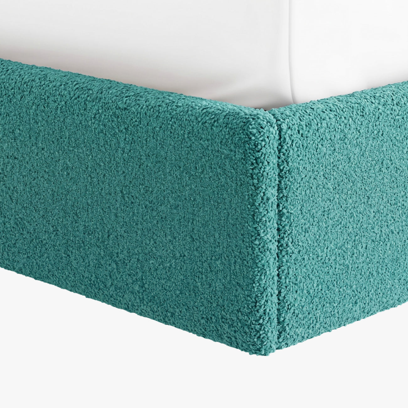 Moonrise Boucle Kids Twin Bed with Hydraulic Storage in Green