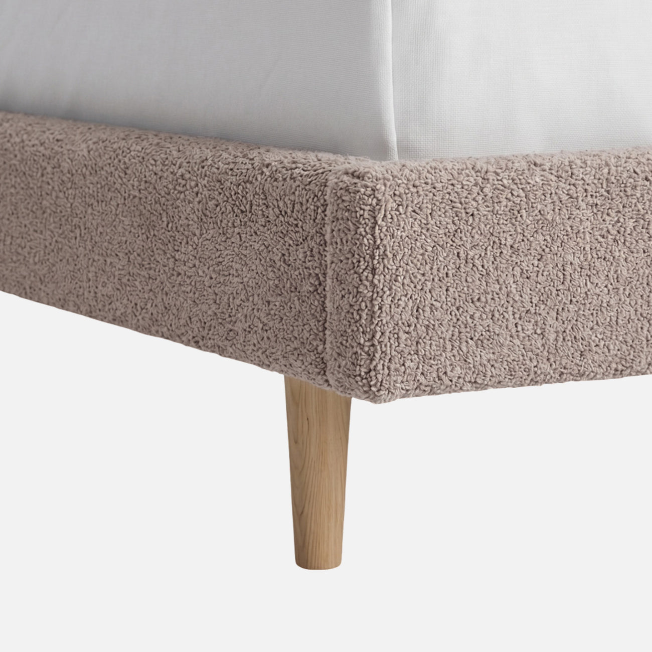 Misty Moon Boucle Kids Twin Bed with Hydraulic Storage in Light Grey