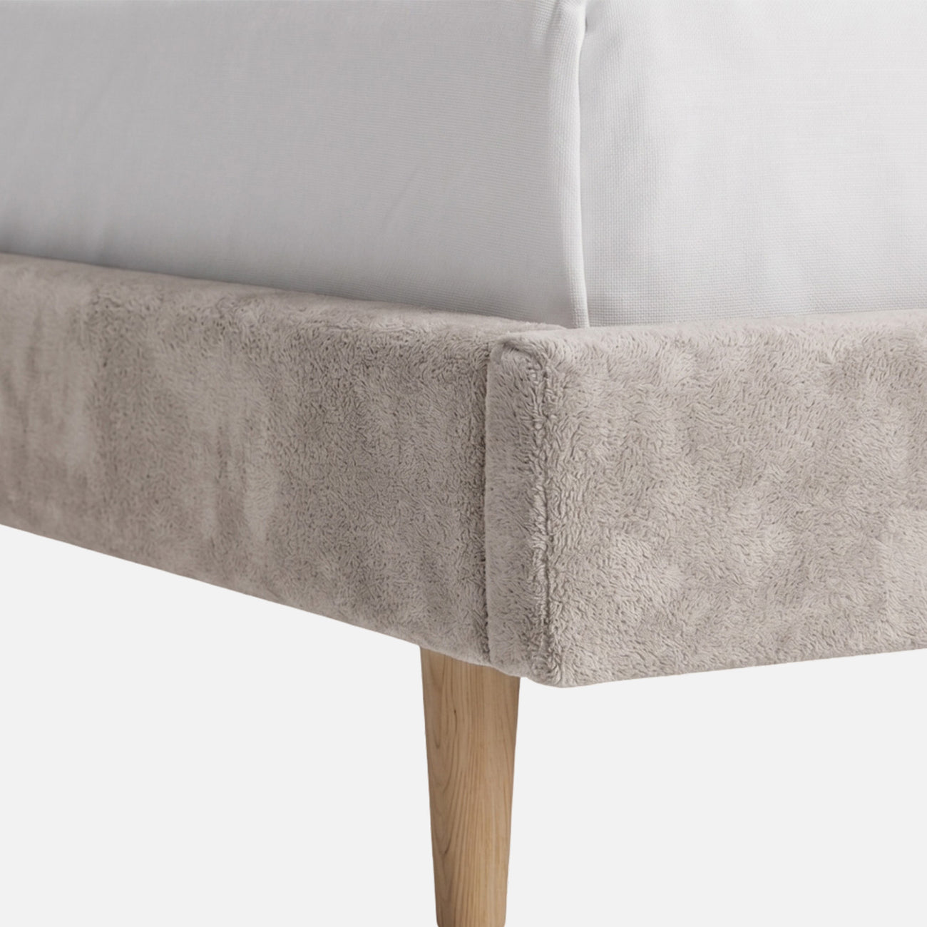 Misty Moon Boucle Kids Twin Bed with Hydraulic Storage in Cream