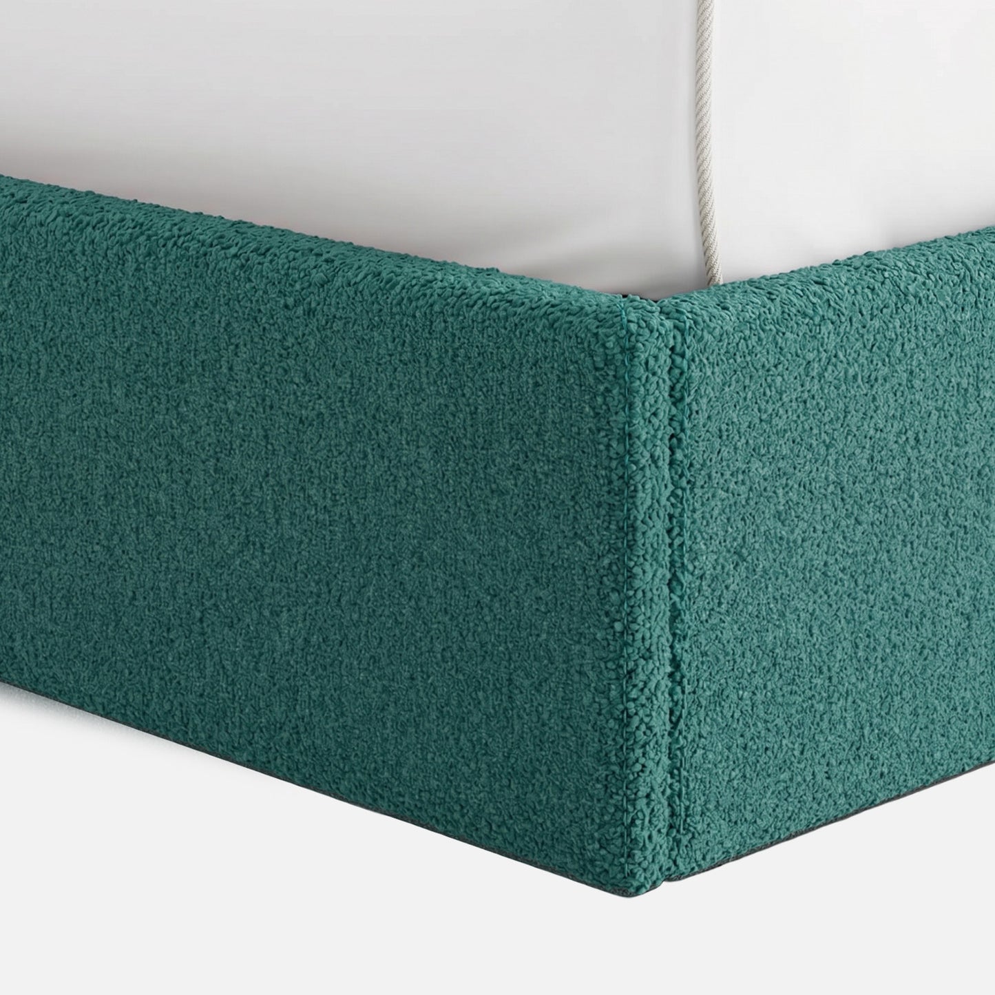 Tiny Haven Boucle Kids Twin Bed with Hydraulic Storage in Green