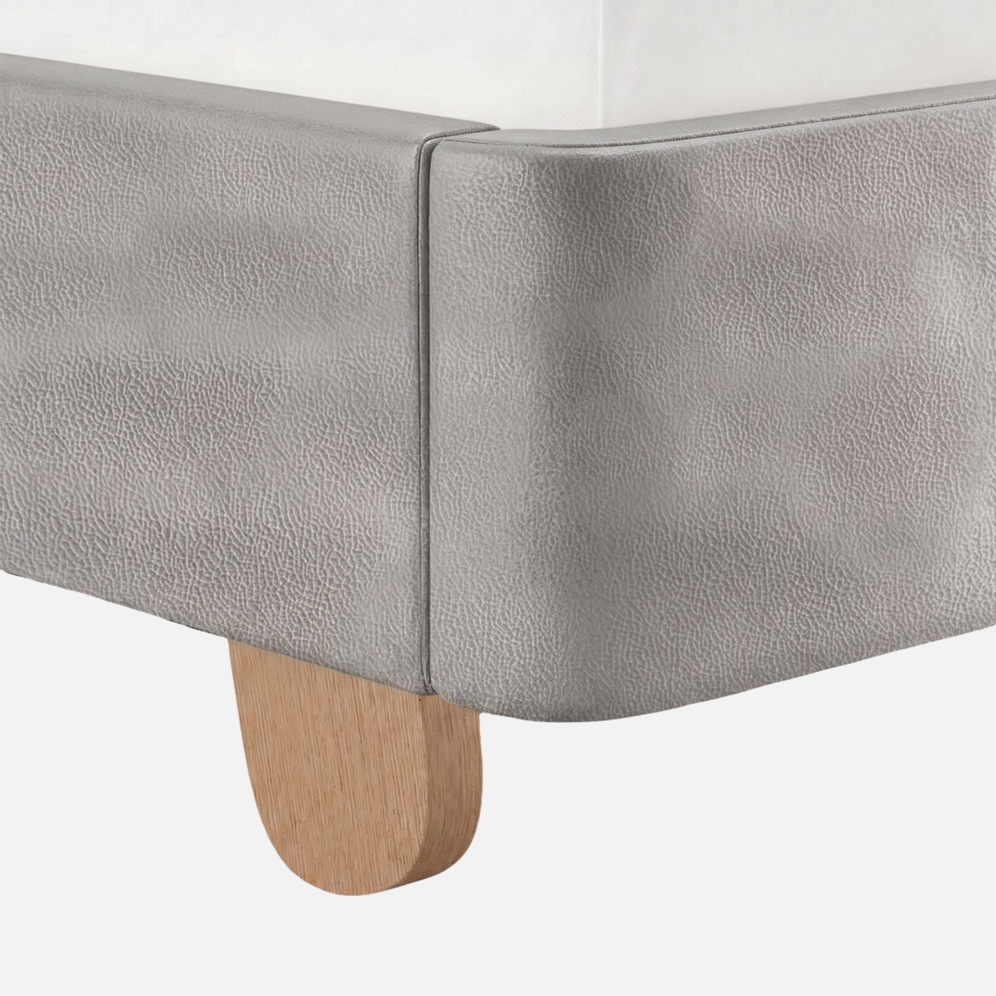 Caramel Arch Velvet Suede Kids Twin Bed with Hydraulic Storage in Ivory