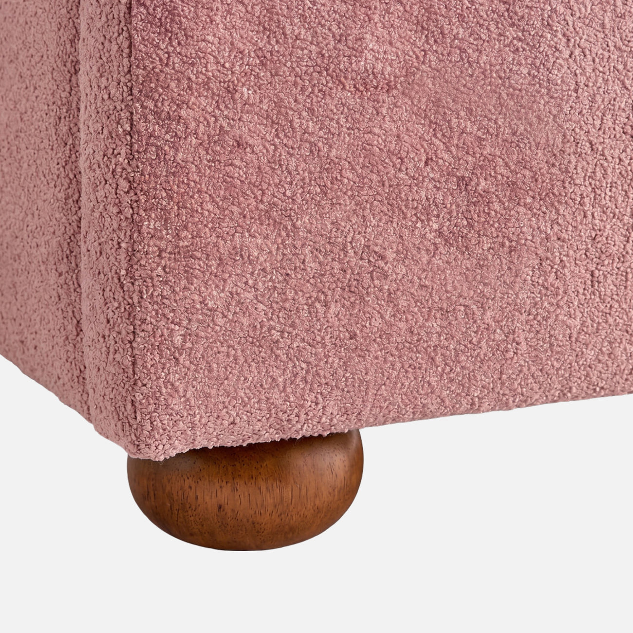 Peachy Dream Boucle Kids Twin Bed with Hydraulic Storage in Ivory