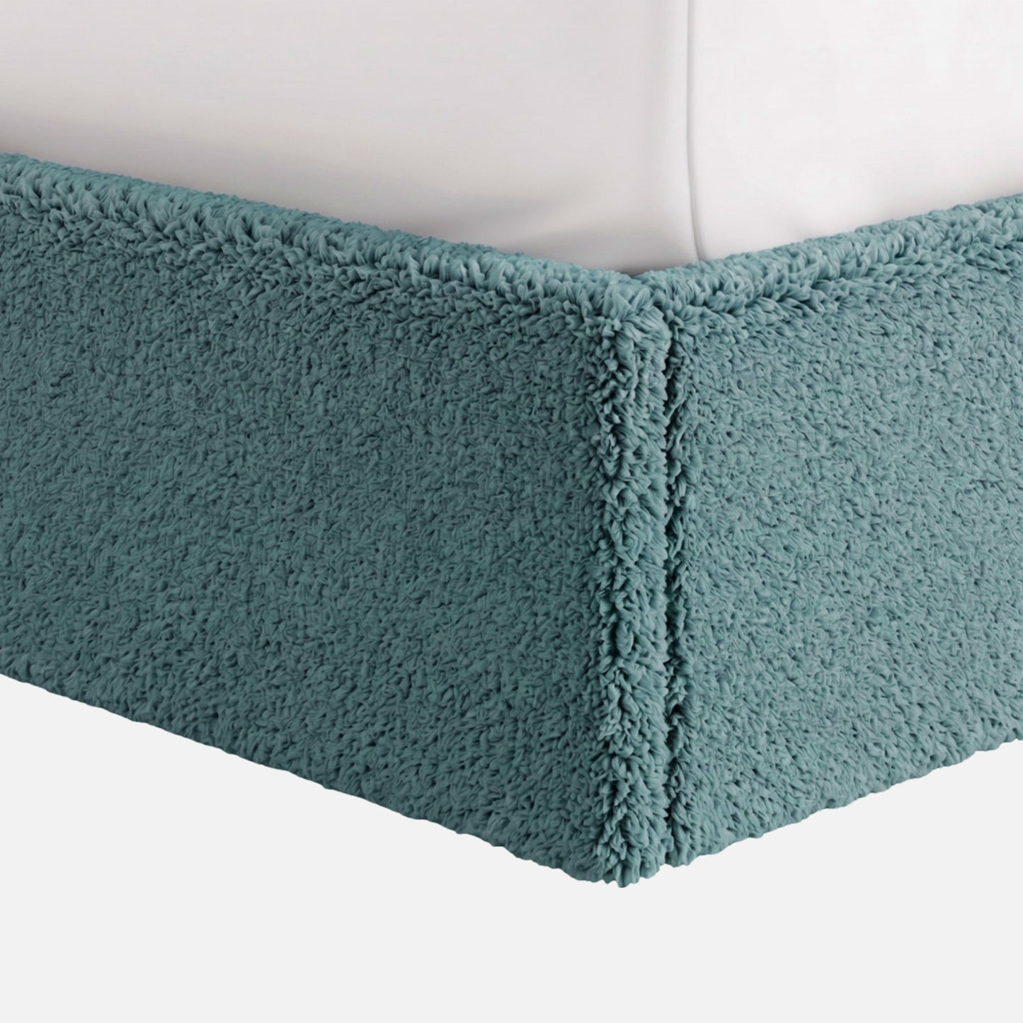 Block Design Boucle Kids Twin Bed with Hydraulic Storage in Green