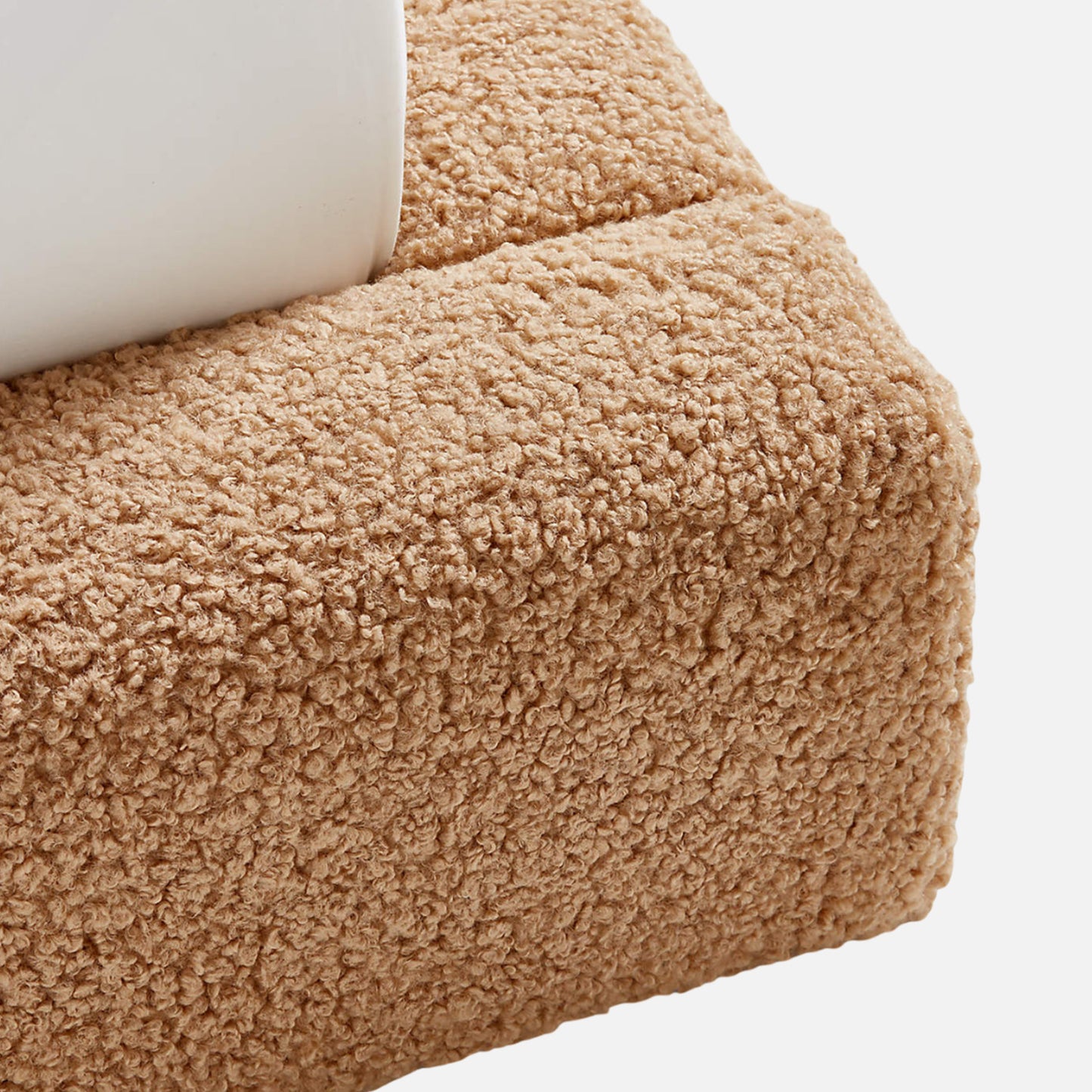 Caramel Arch Boucle Kids Twin Bed with Hydraulic Storage in Brown