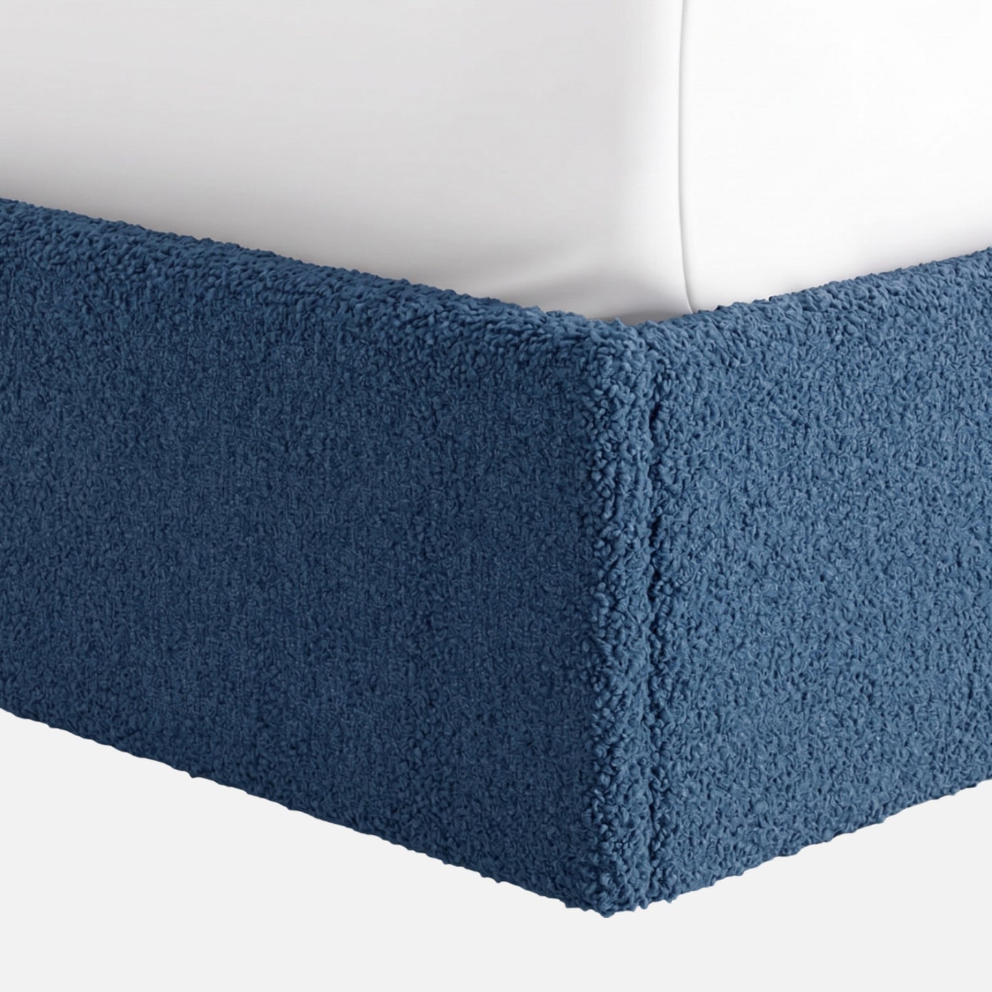 Tiny Haven Boucle Kids Twin Bed with Hydraulic Storage in Denim Blue