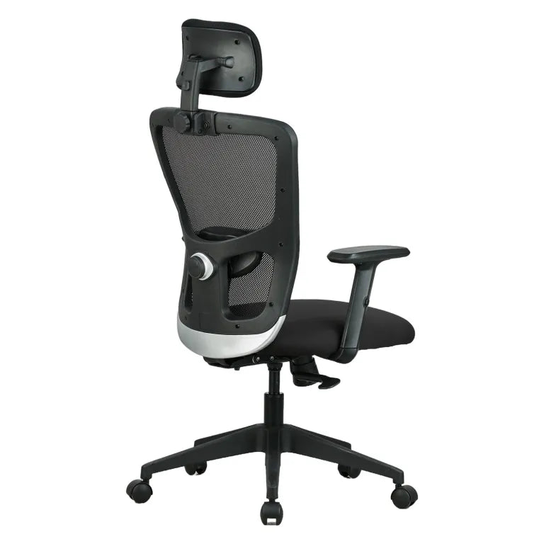 Astro High Back Mesh Chair with Padded Lumbar Support & Cushion Seat(Black)