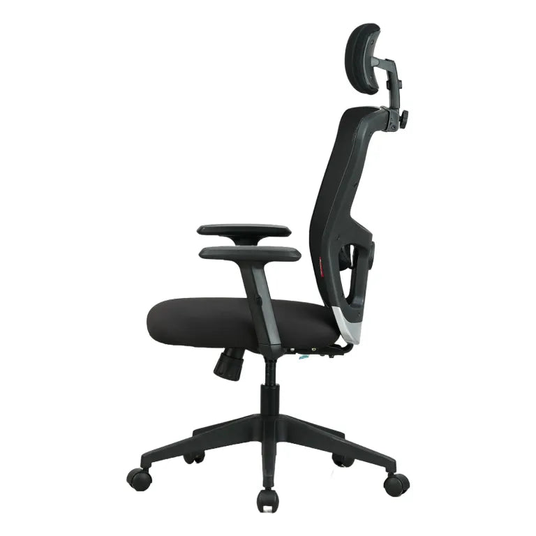 Astro High Back Mesh Chair with Padded Lumbar Support & Cushion Seat(Black)