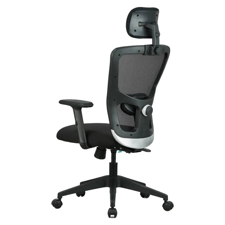 Astro High Back Mesh Chair with Padded Lumbar Support & Cushion Seat(Black)