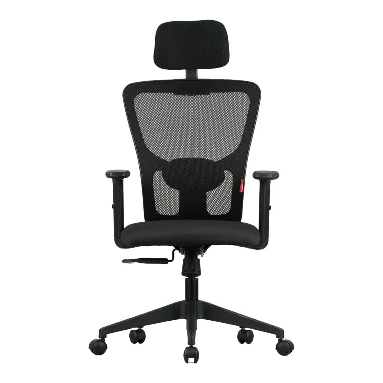 Astro High Back Mesh Chair with Padded Lumbar Support & Cushion Seat(Black)