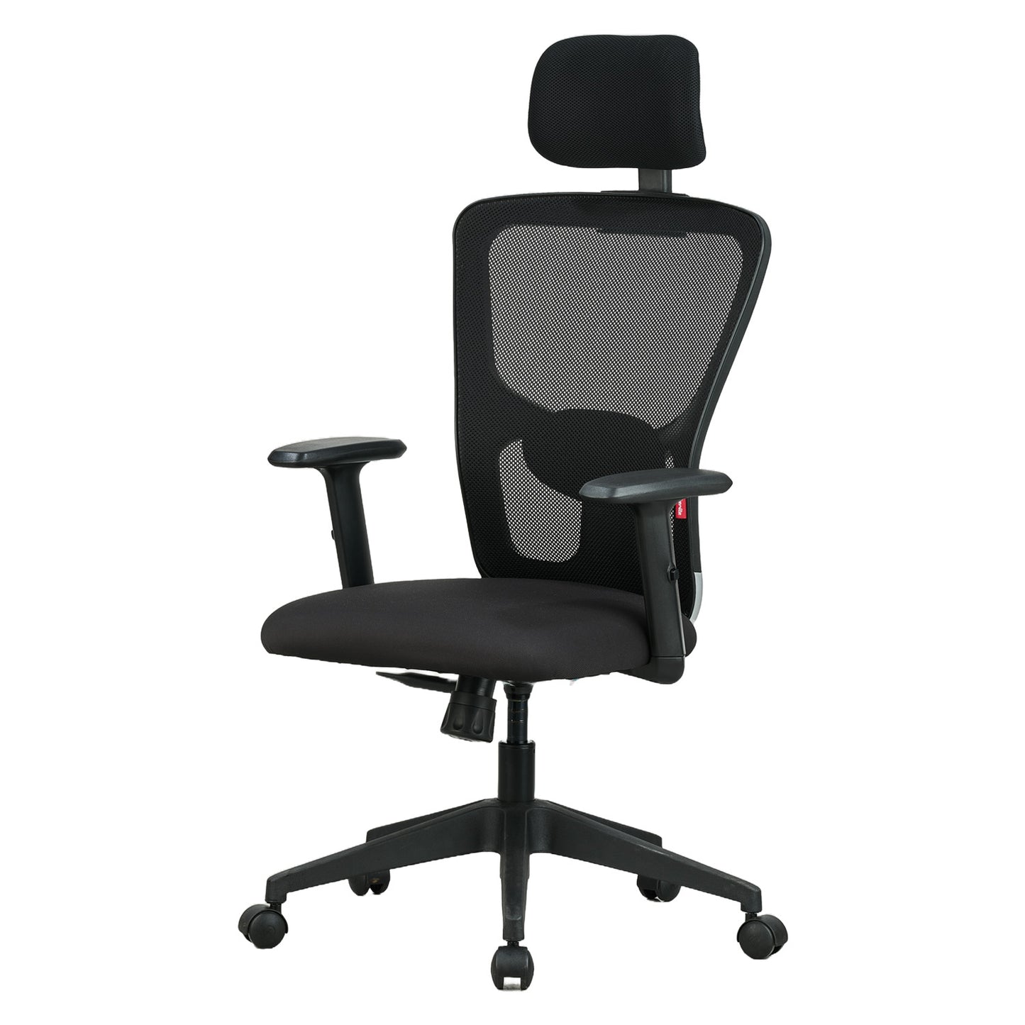 Astro High Back Mesh Chair with Padded Lumbar Support & Cushion Seat(Black)