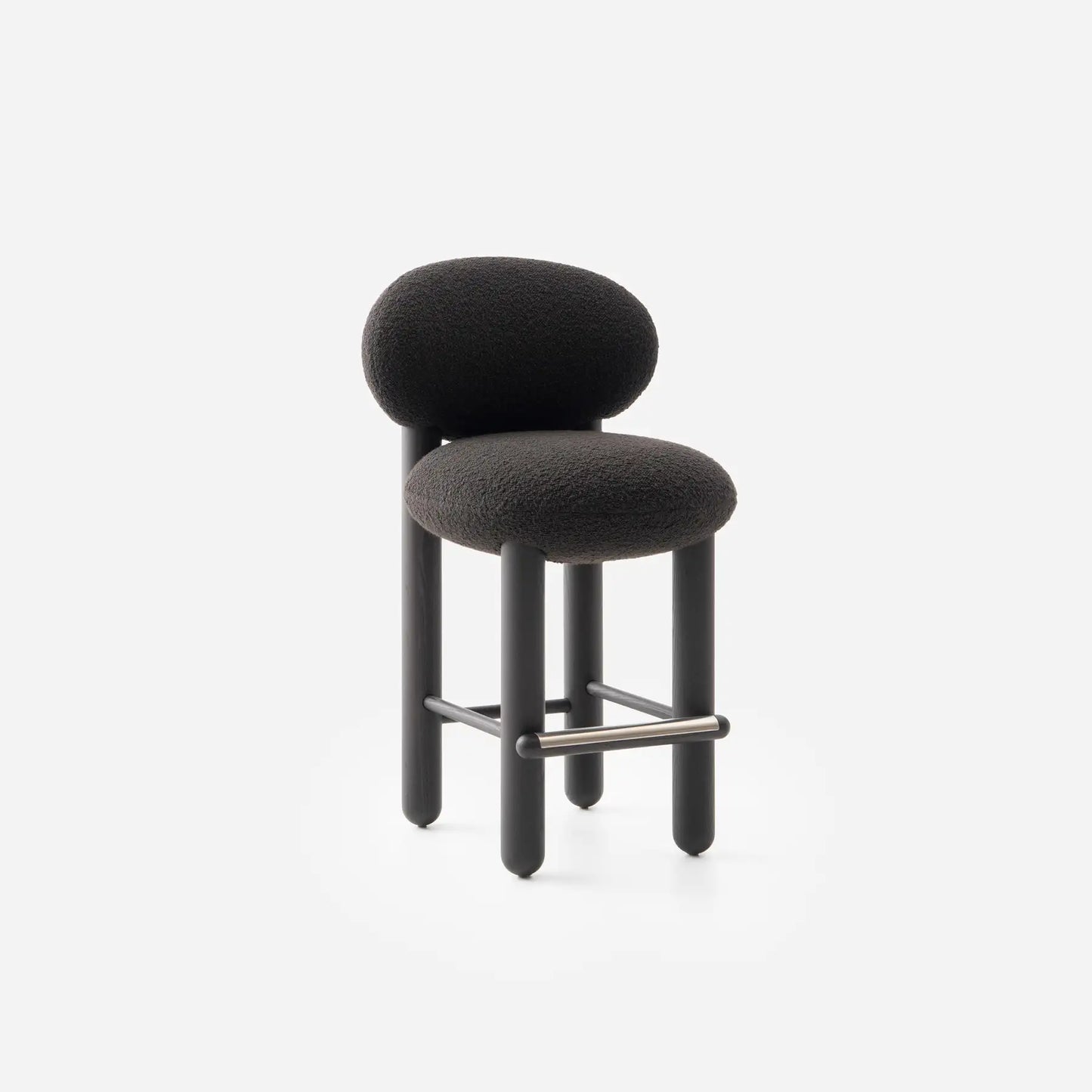 Modern Flock Counter Chair Black