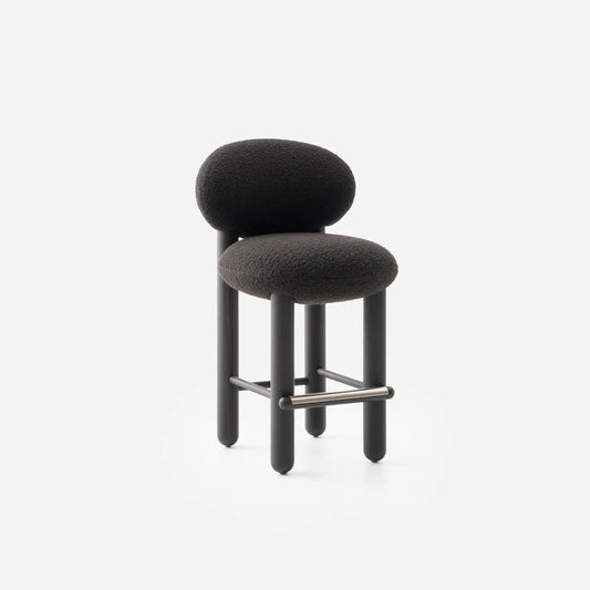 Modern Flock Counter Chair Black