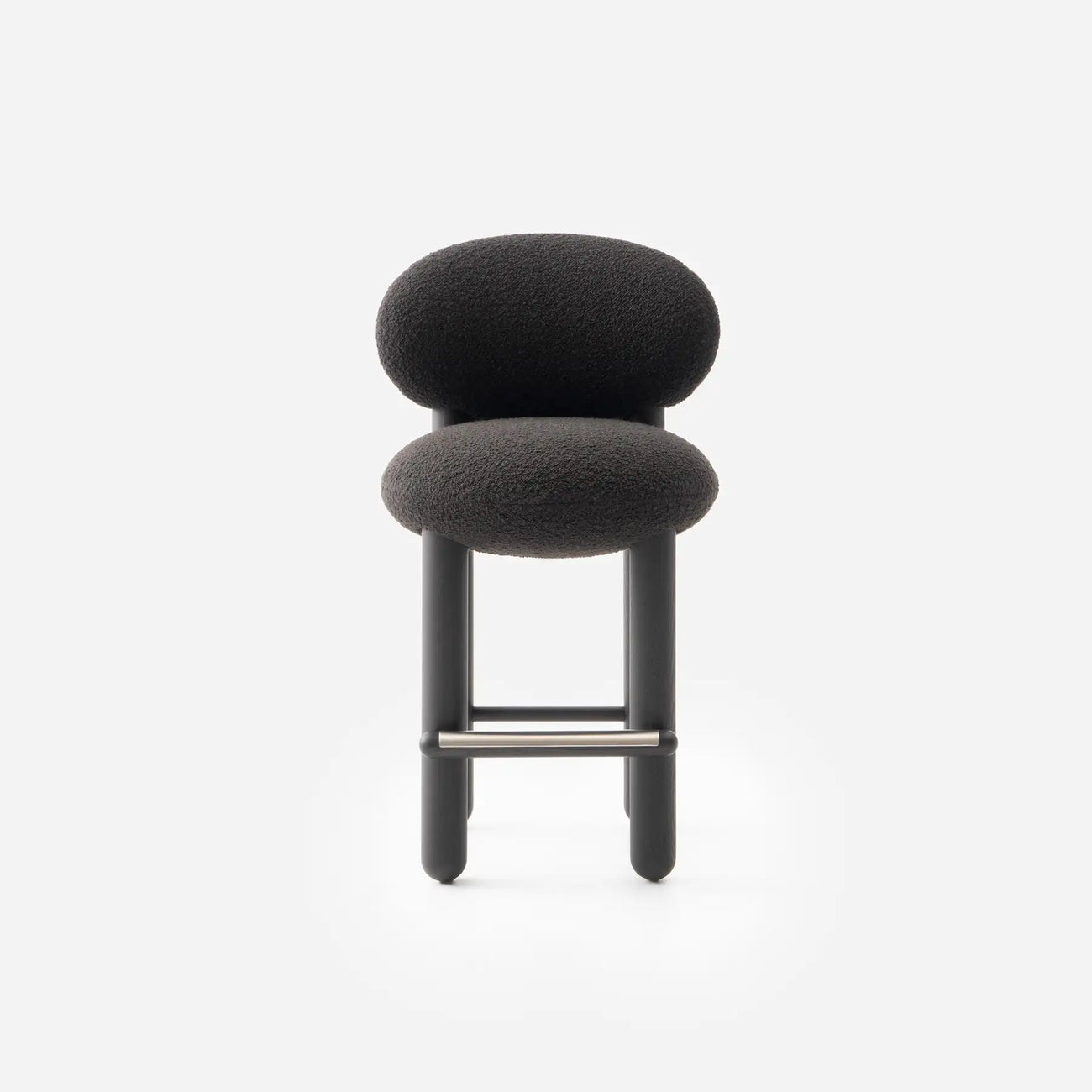 Modern Flock Counter Chair Black