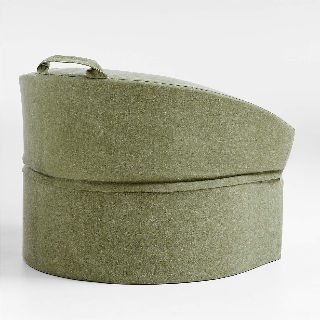 Gabriel Olive Green Puffy Organic Cotton Kids Lounge Chair