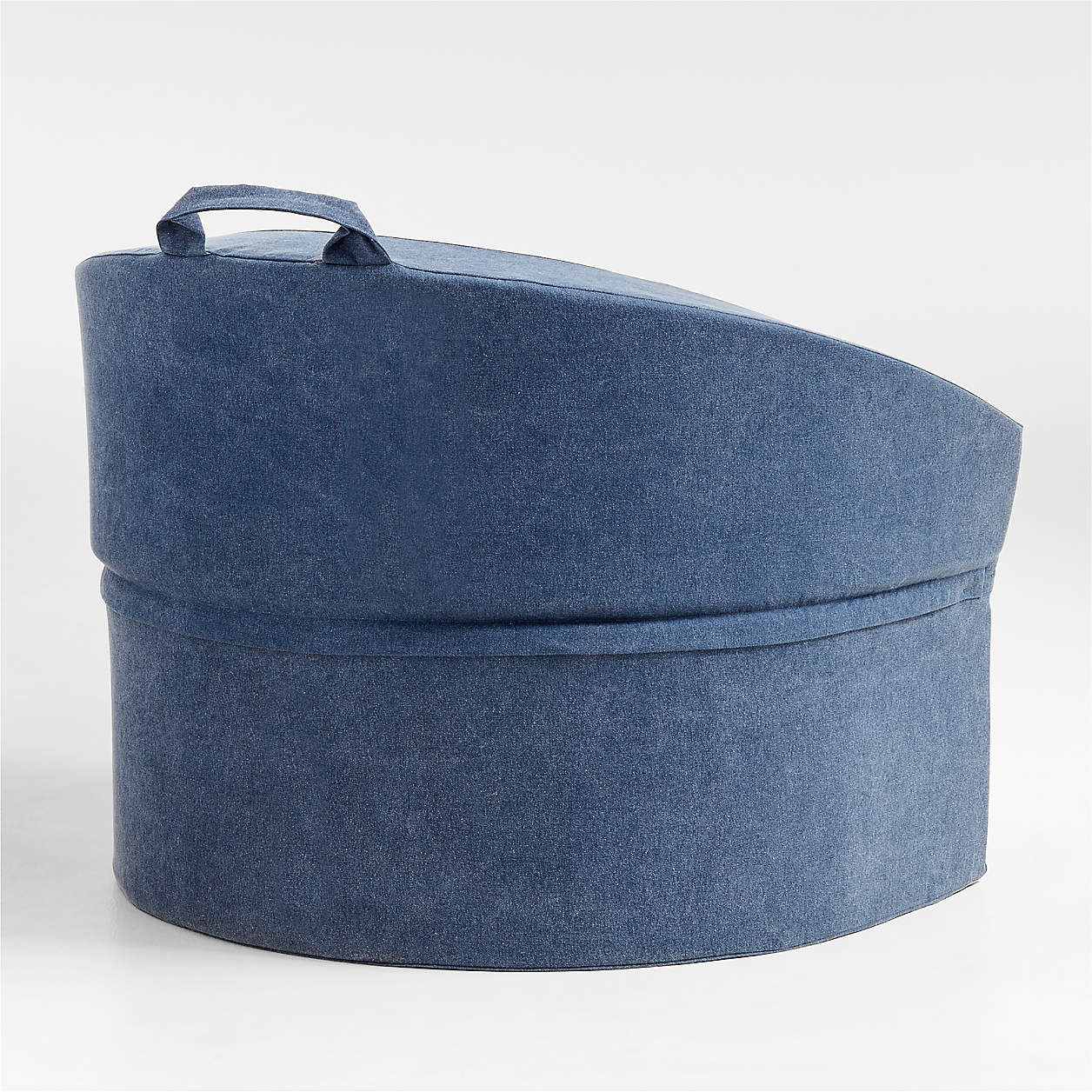 Aiden Navy Blue Puffy Organic Cotton Kids Lounge Chair