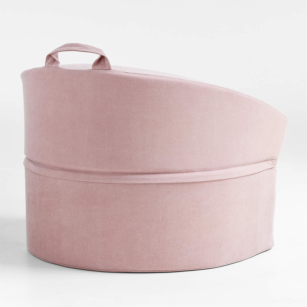 Chloe Soft Pink Puffy Organic Cotton Kids Lounge Chair