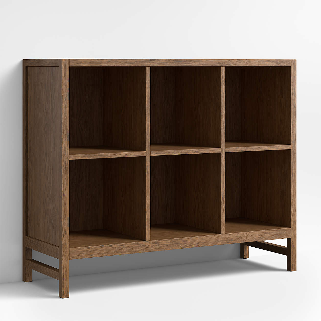 Beau 40" Barley Brown Wood 6-Cube Kids Bookcase
