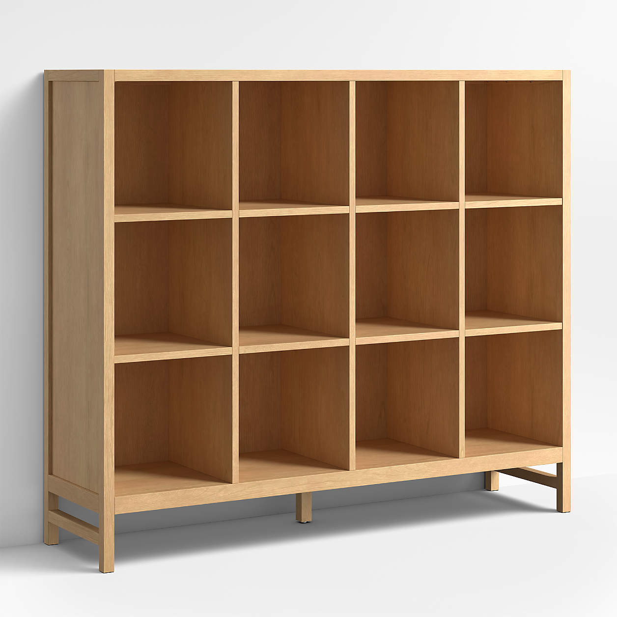 Beau 52" Natural Oak Wood 12-Cube Kids Bookcase
