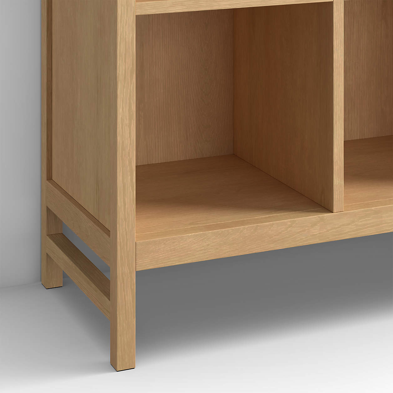 Beau 52" Natural Oak Wood 12-Cube Kids Bookcase