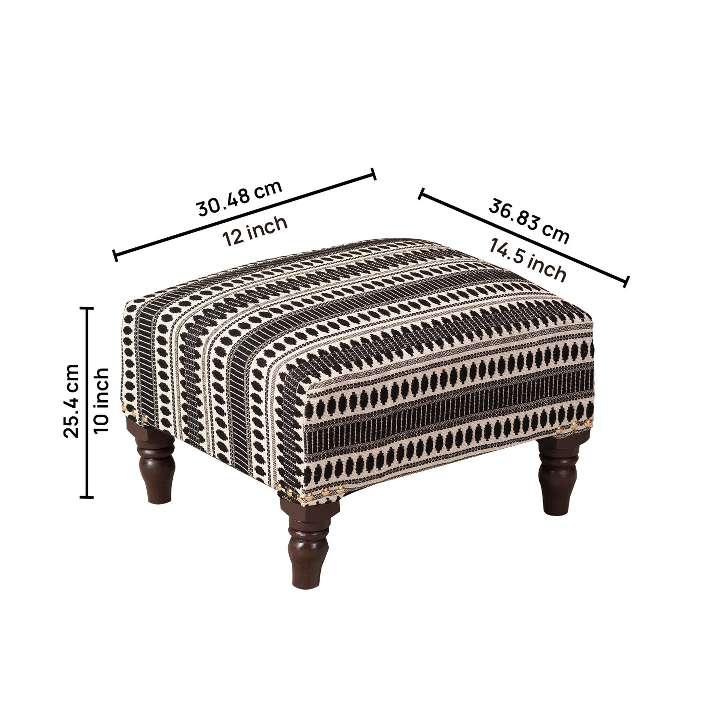  Best Bohemian Jacquard Wooden Footrests in Black & White Color Shop Now