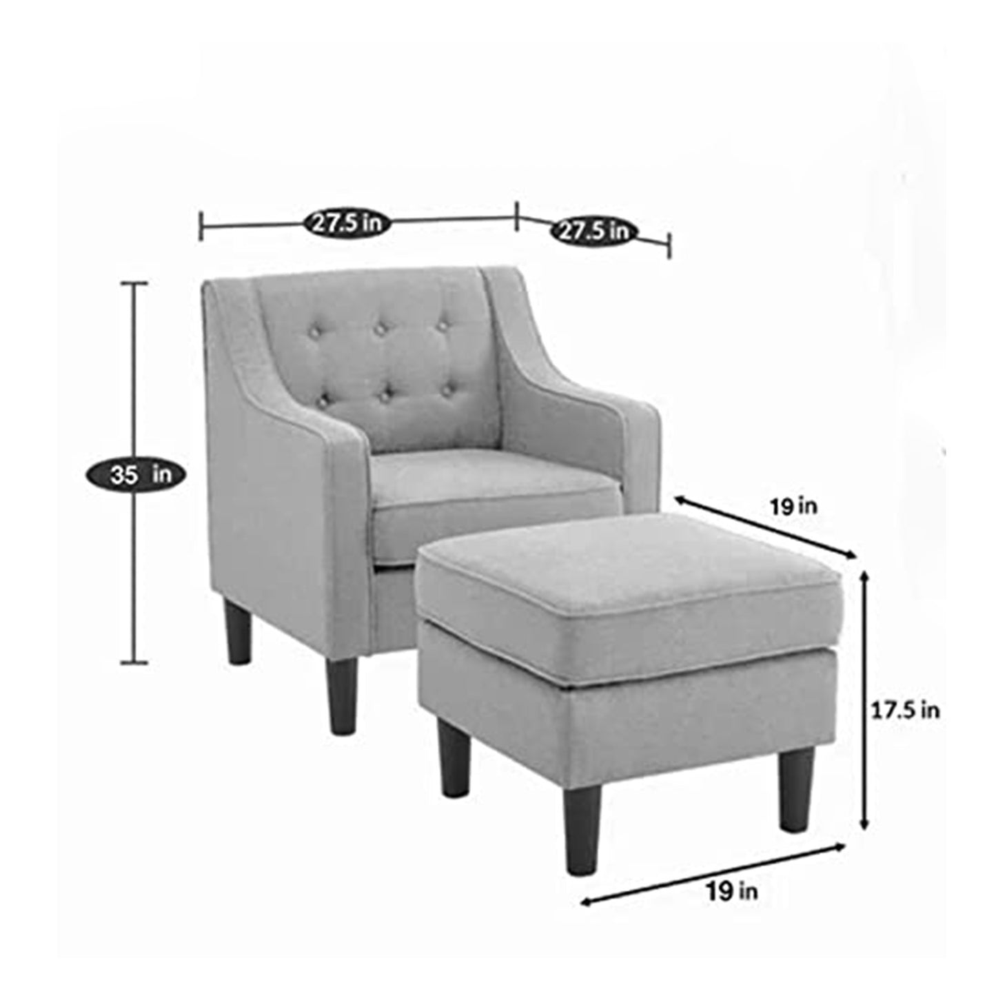 Best Chairs With Ottoman Footrest Blue Buy Now